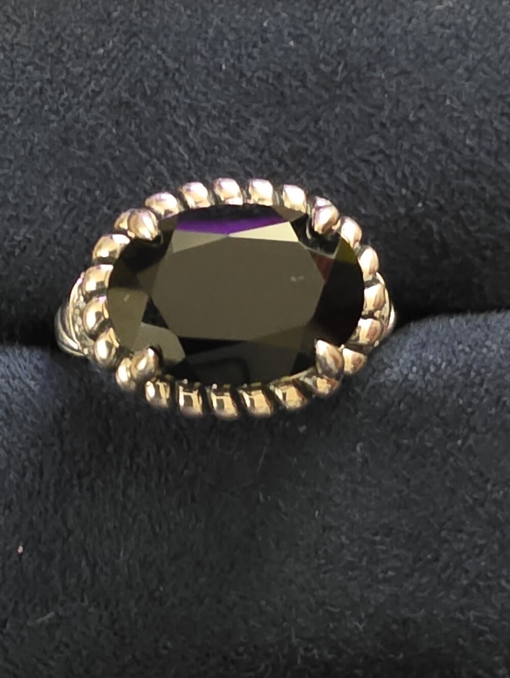 925 Silver Effy Onyx, Topaz Ring